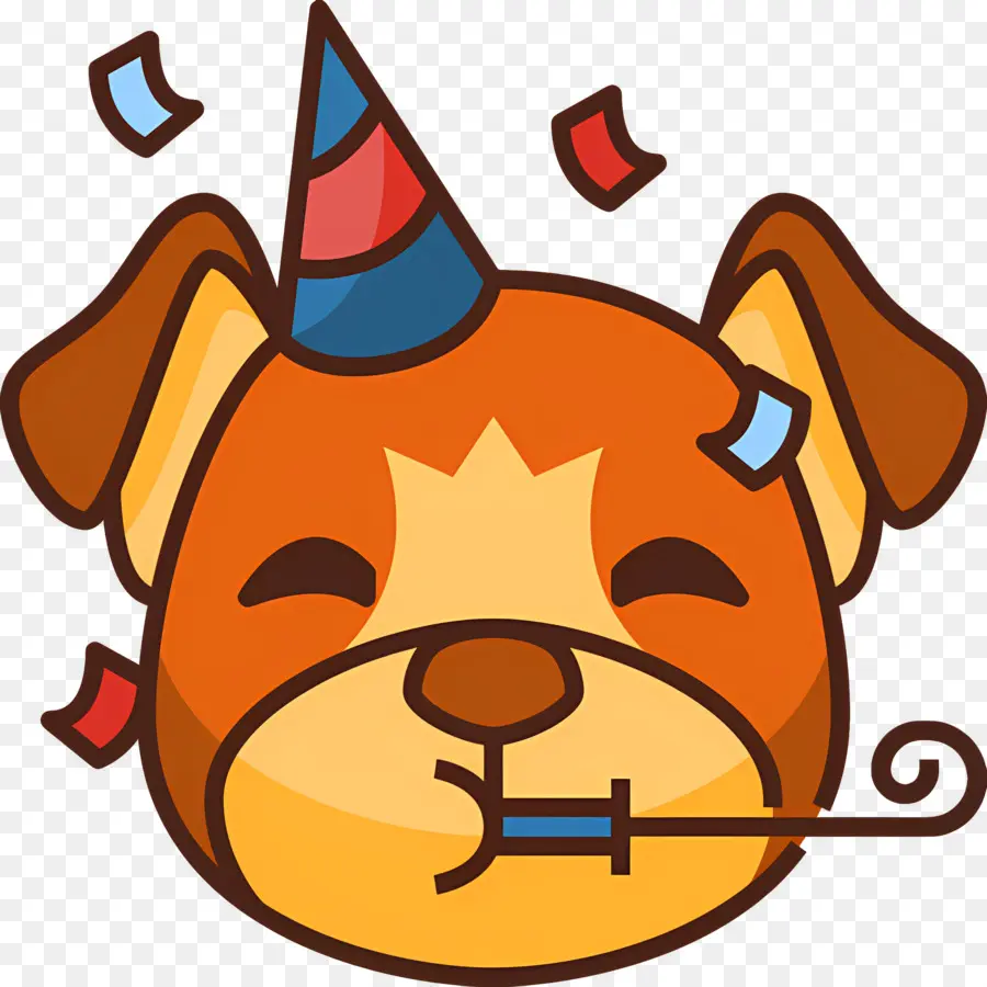 Emoji De Chien，Chien De Fête PNG