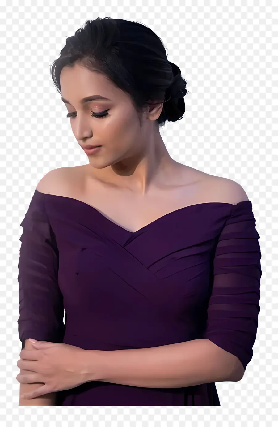 Srinidhi Shetty，Femme En Robe Violette PNG