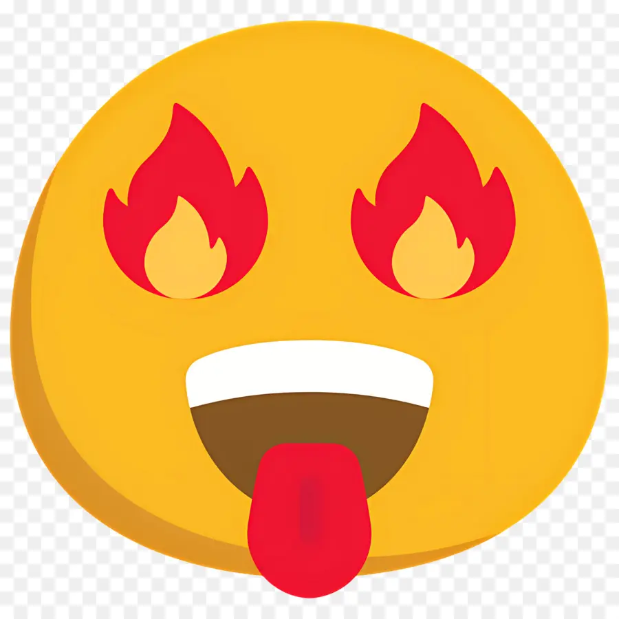 Emoji De Feu，Visage Aux Yeux De Feu PNG