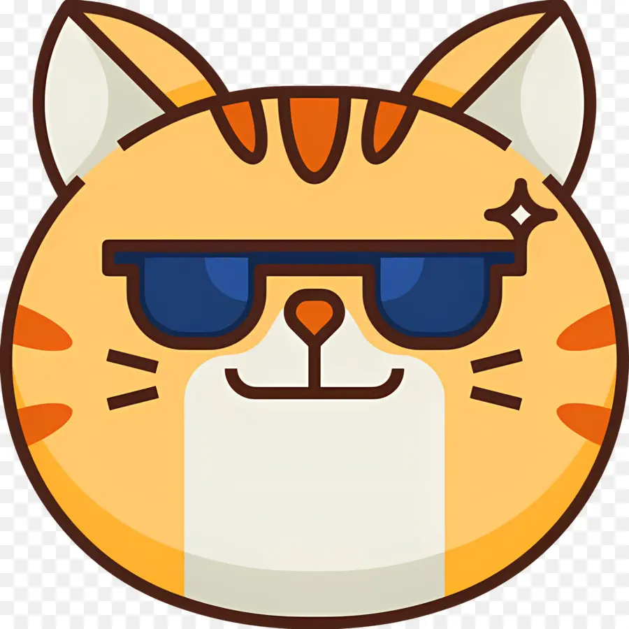 Chat Emoji，Chat Avec Des Lunettes De Soleil PNG