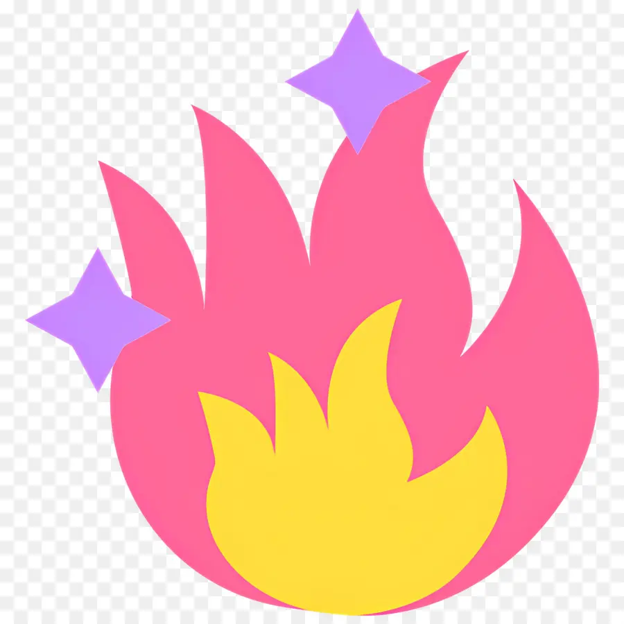 Emoji De Feu，Flamme Rose PNG