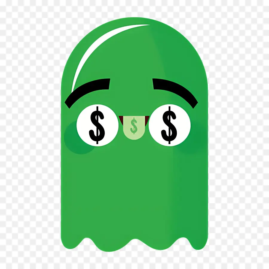 Emoji Fantôme，Fantôme Vert Aux Yeux De Dollar PNG