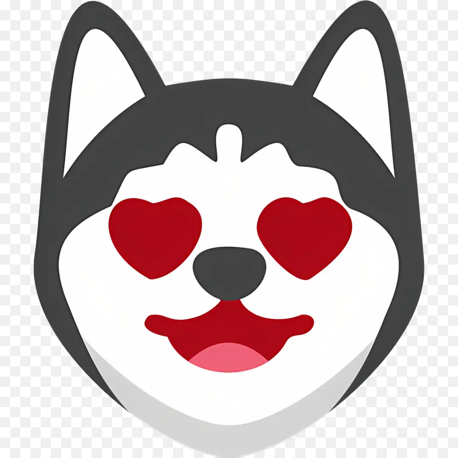 Emoji De Chien，Chien Aux Yeux De Coeur PNG