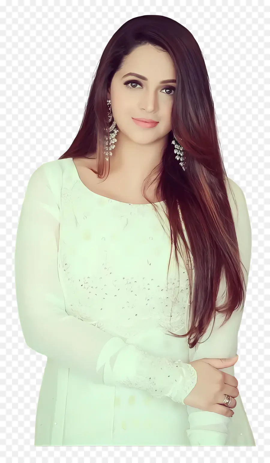 Bhavana，Femme En Robe Blanche PNG