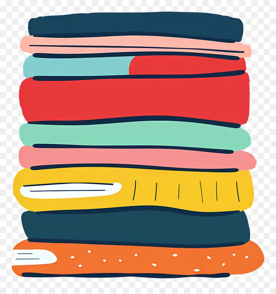 Pile De Vêtements，Serviettes Colorées PNG