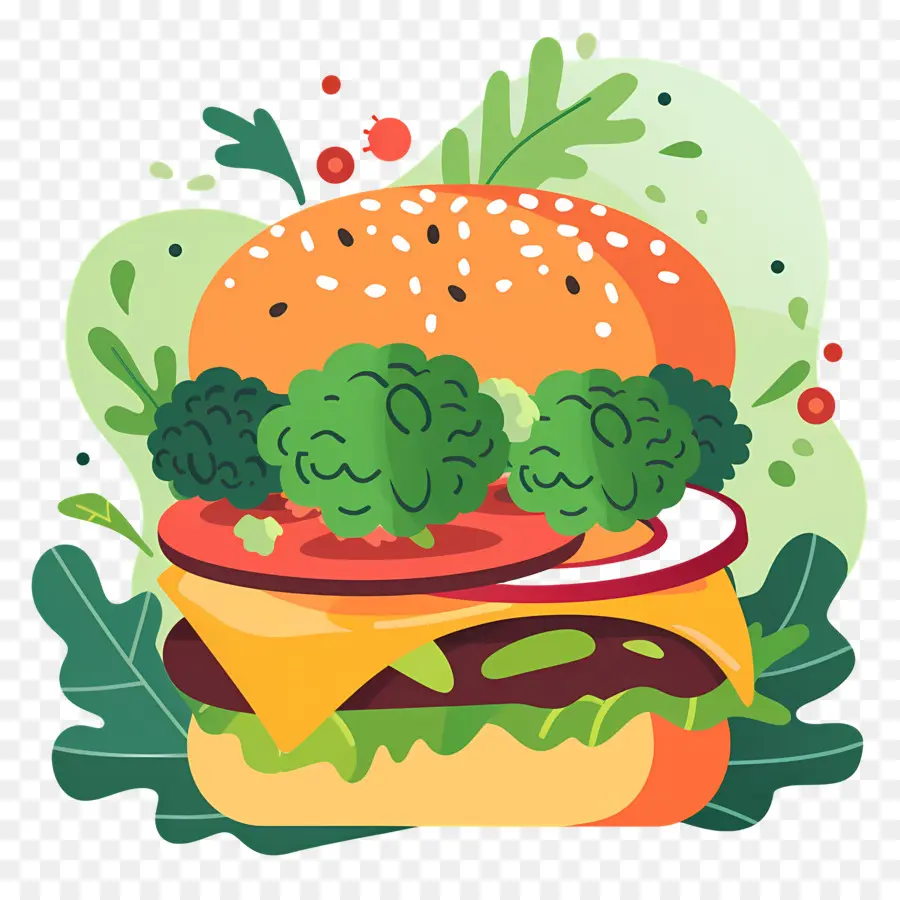 Burger Végétarien，Hamburger PNG