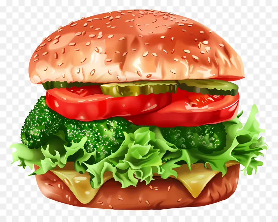 Burger Végétarien，Cheeseburger PNG