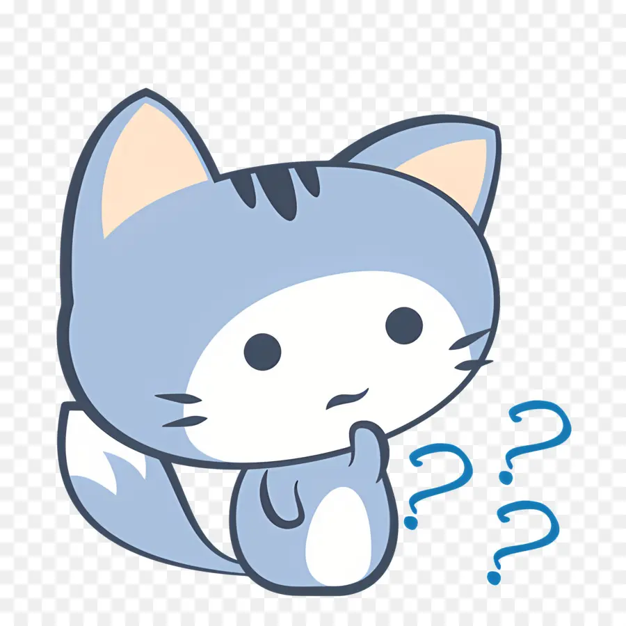 Chat Emoji，Chat Bleu PNG