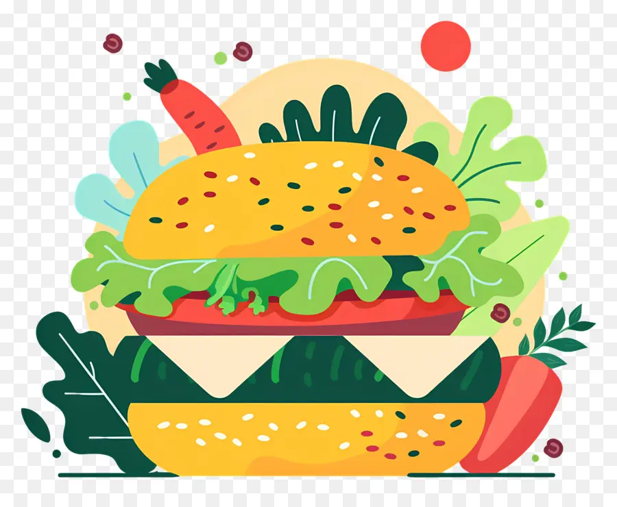 Burger Végétarien，Hamburger PNG