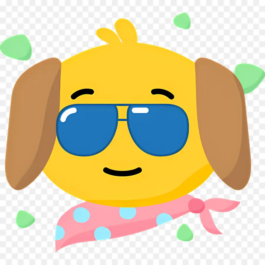 Emoji De Chien，Chien Avec Des Lunettes De Soleil PNG