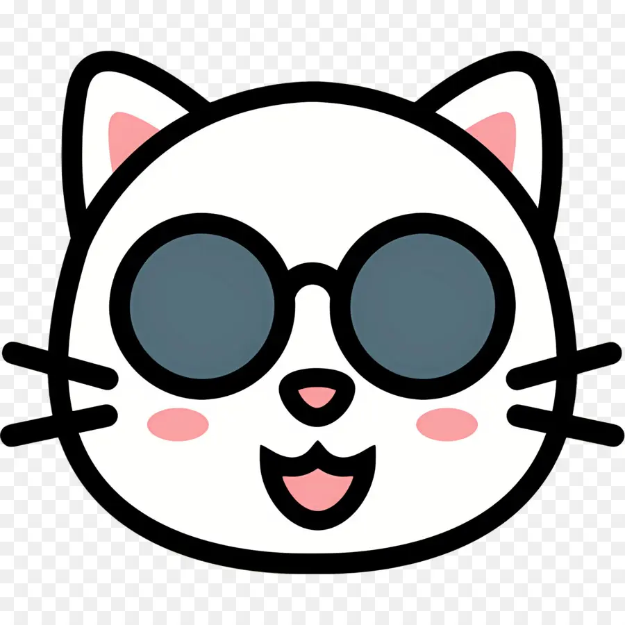 Chat Emoji，Chat Avec Des Lunettes PNG