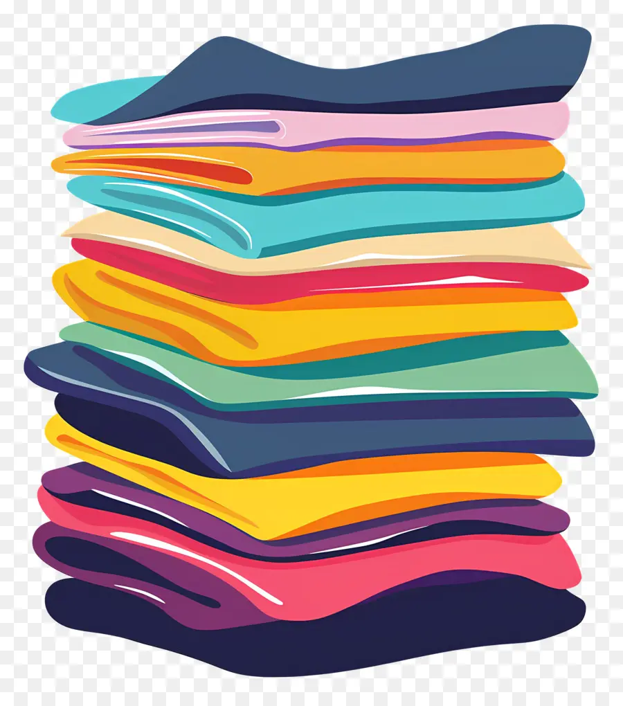 Pile De Vêtements，Serviettes Colorées PNG