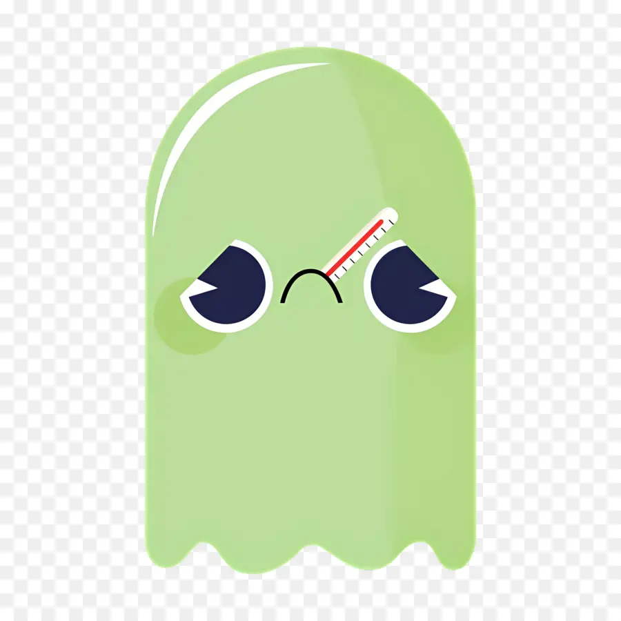 Emoji Fantôme，Fantôme Vert Malade PNG