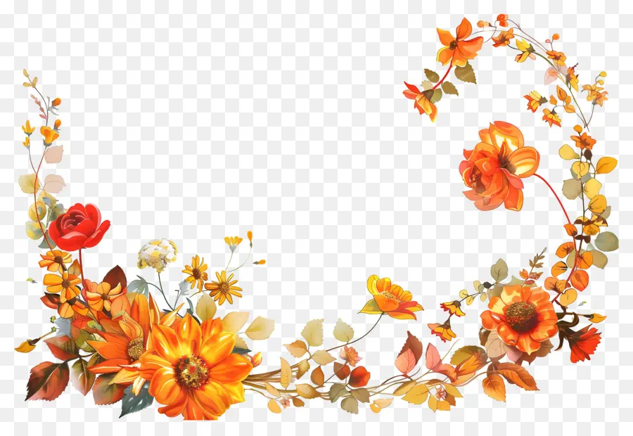 Bordure Florale，Cadre Floral PNG