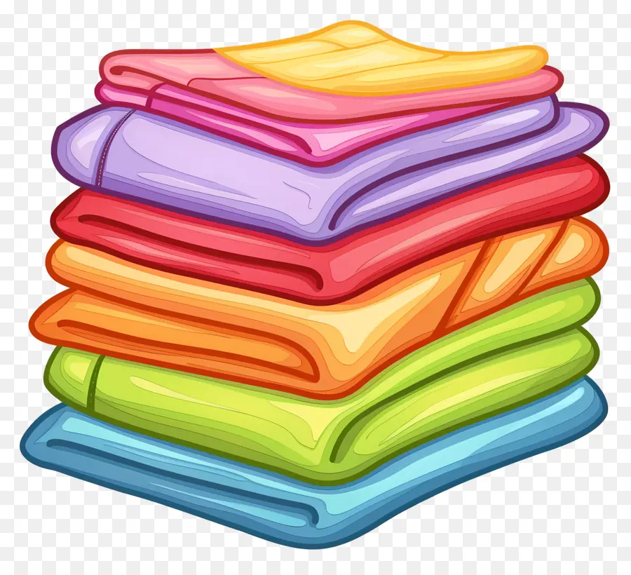 Pile De Serviettes，Serviettes Colorées PNG