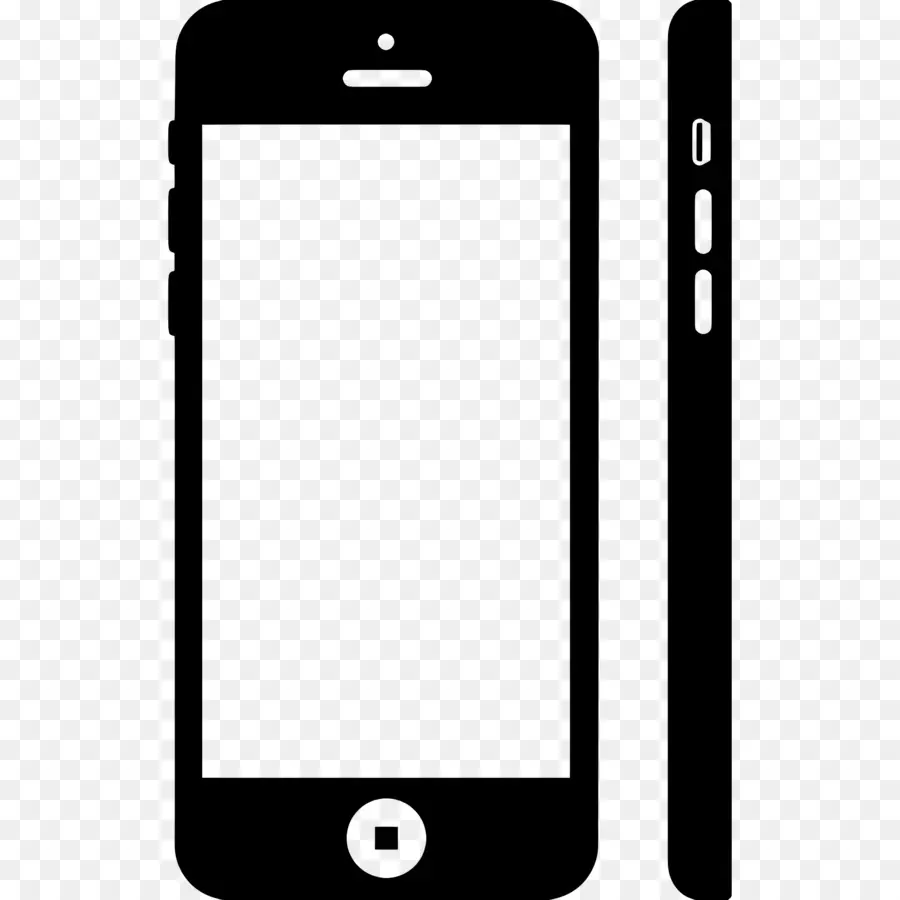 Côté Téléphone，Smartphone Noir Et Blanc PNG