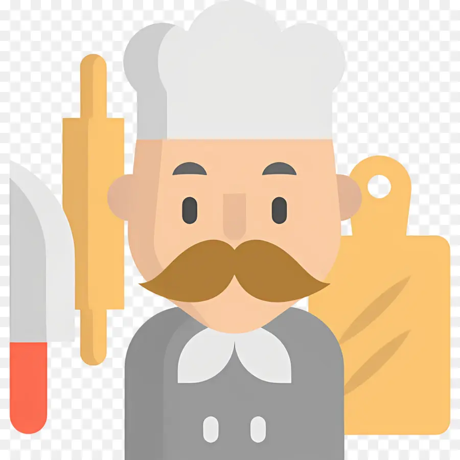 Cuisinier，Chef à Moustache PNG