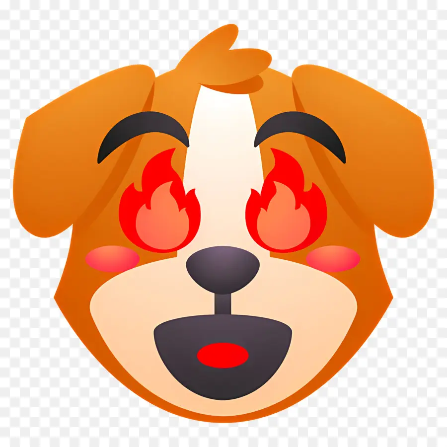 Emoji De Chien，Chien Aux Yeux De Feu PNG