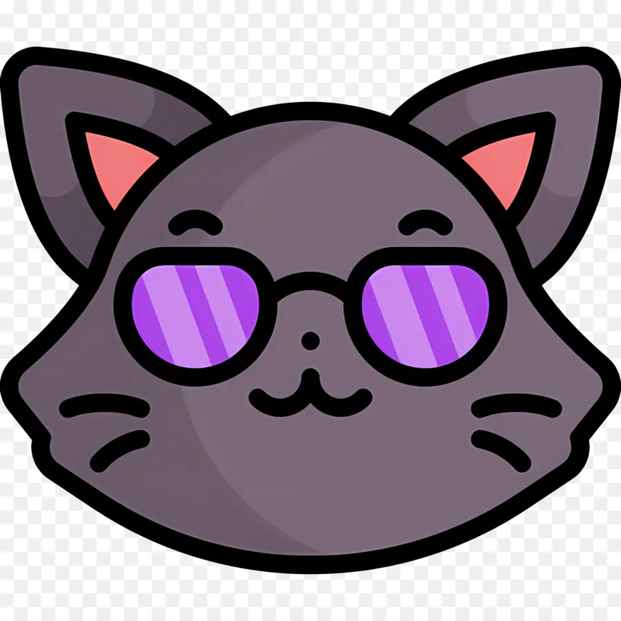 Chat Emoji，Chat Avec Des Lunettes PNG