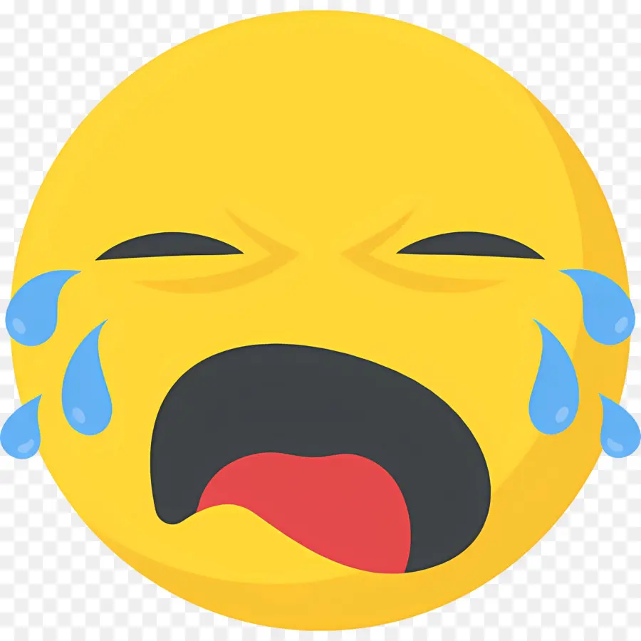 Emoji Qui Pleure，Visage Triste PNG