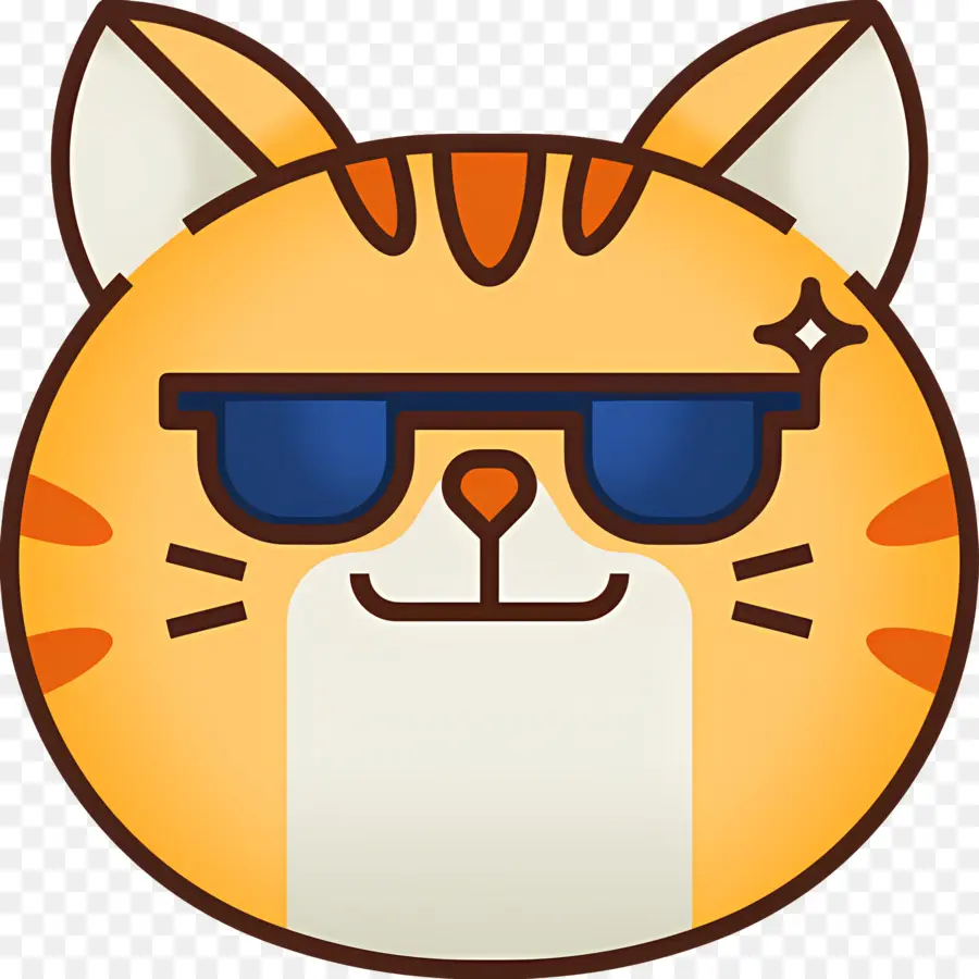 Chat Emoji，Chat Avec Des Lunettes De Soleil PNG