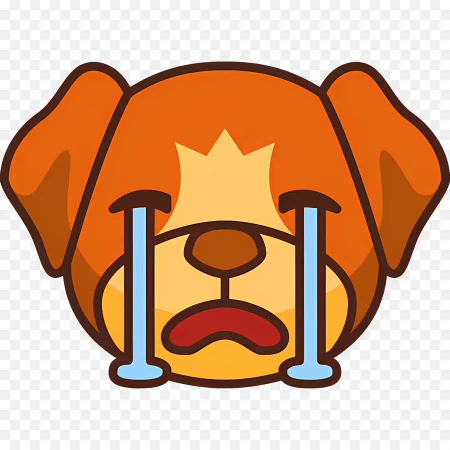 Emoji De Chien，Chien Qui Pleure PNG