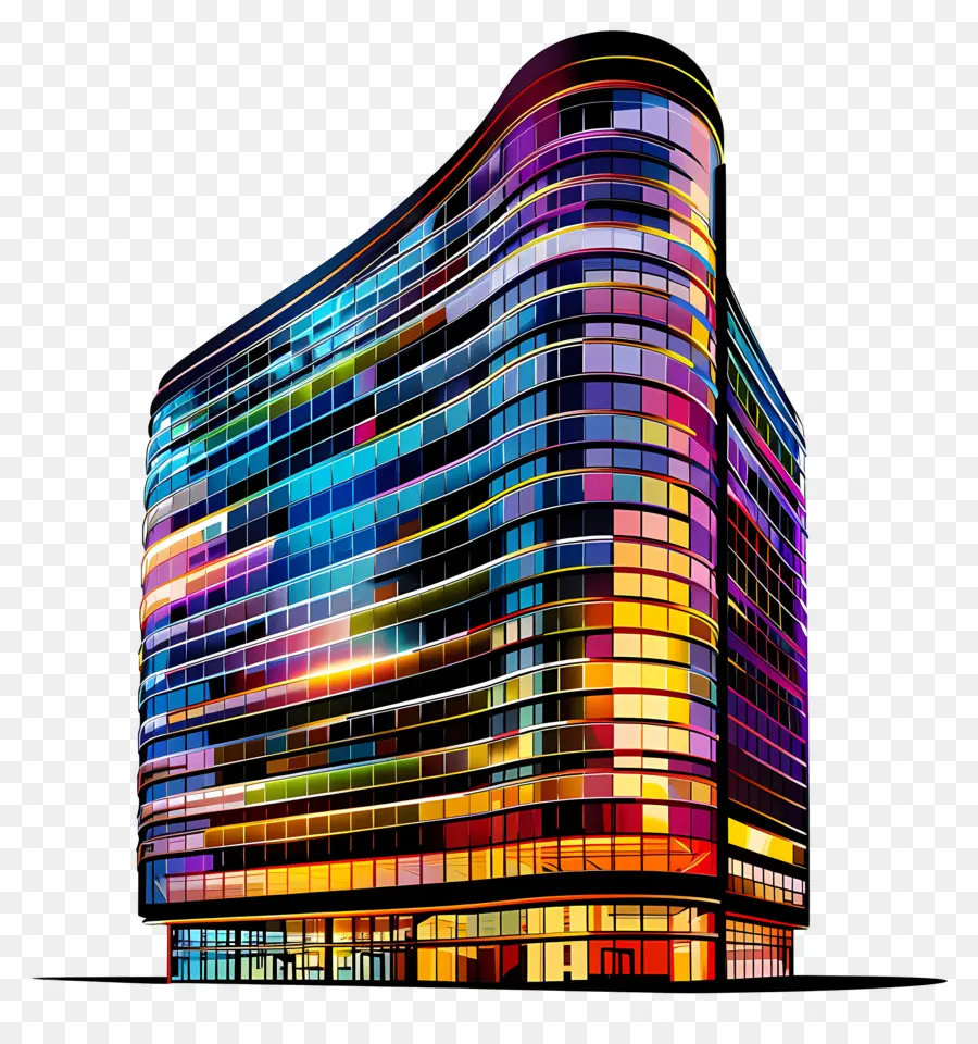 Immeuble De Bureaux，Bâtiment Coloré PNG