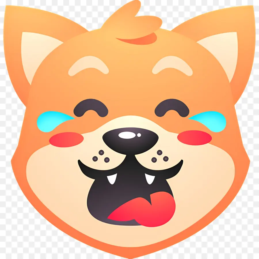 Emoji De Chien，Chien Qui Rit PNG