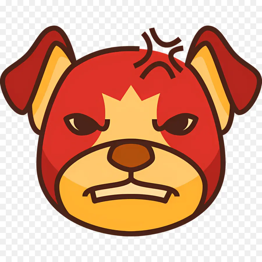 Emoji De Chien，Visage De Chien En Colère PNG