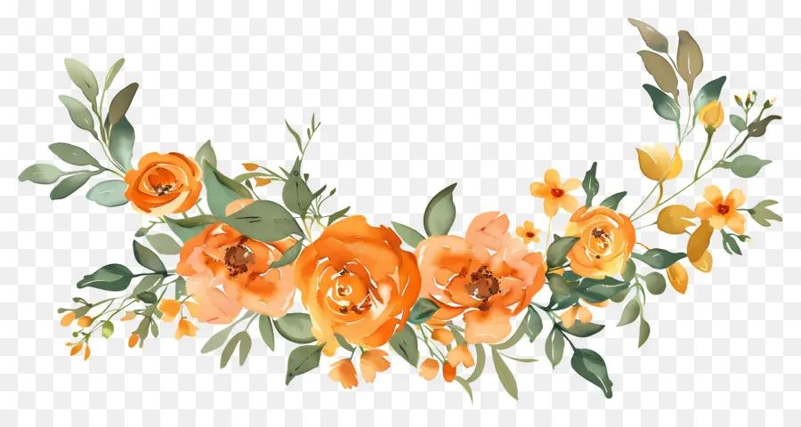 Bordure Florale，Roses Roses PNG