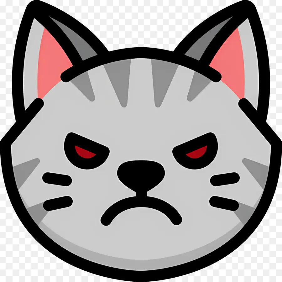 Chat Emoji，Chat Gris En Colère PNG