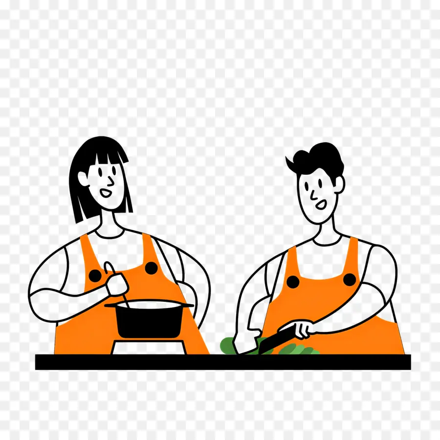 Cuisinier，Deux Personnes Cuisinant PNG