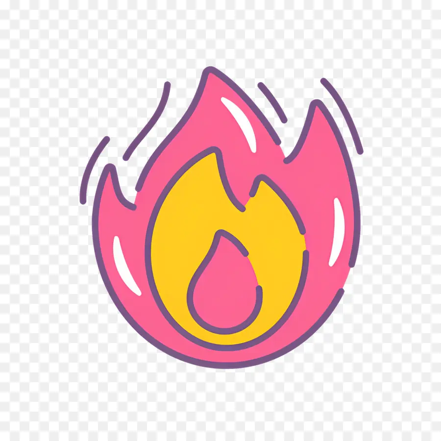 Emoji De Feu，Flamme Rose PNG