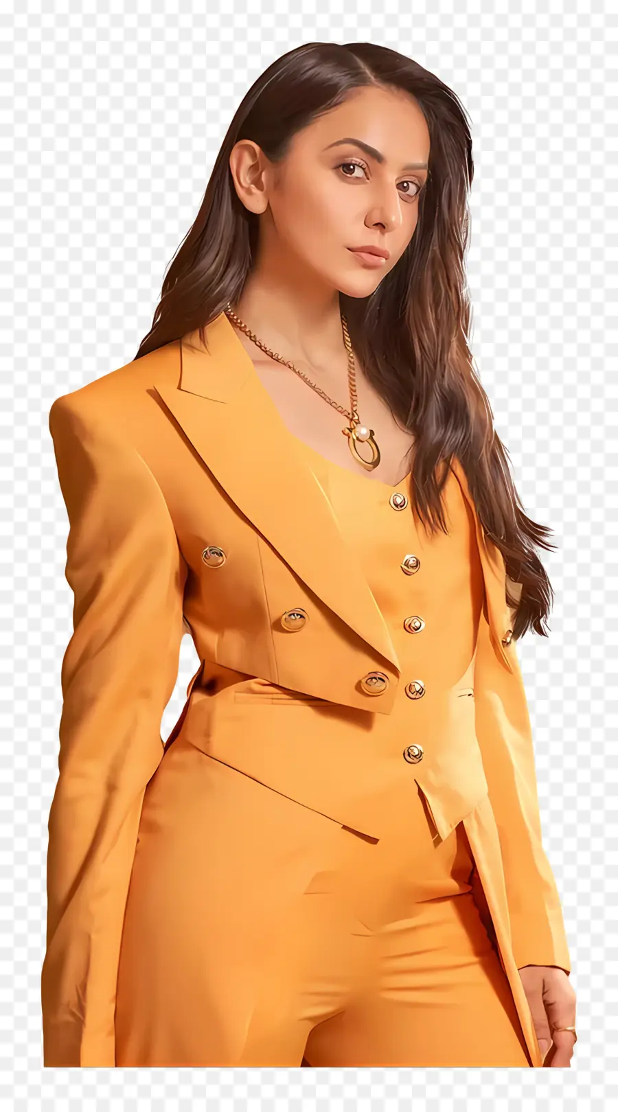 Rakul Preet Singh，Costume Orange PNG