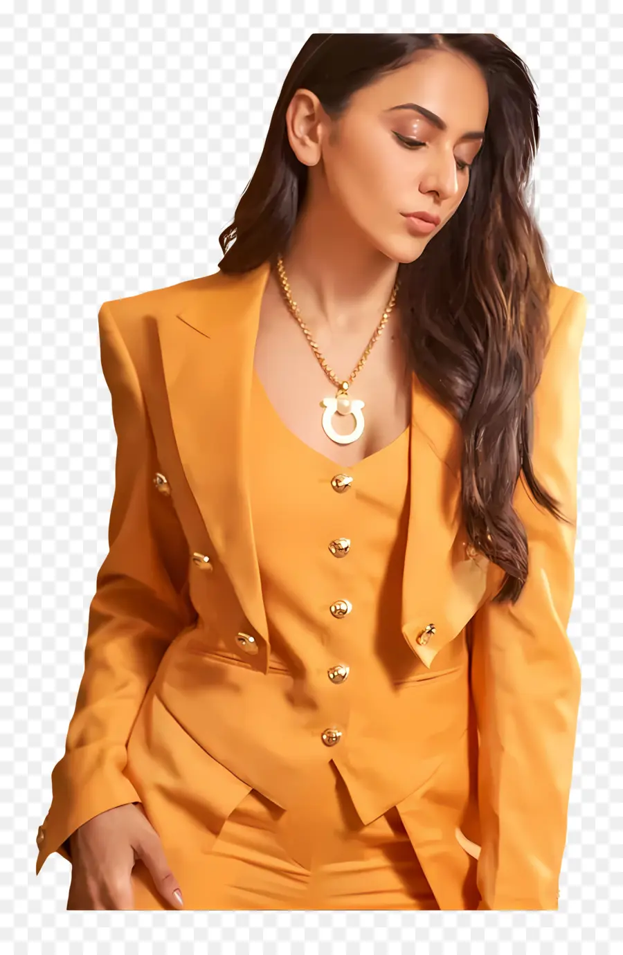 Rakul Preet Singh，Costume Orange PNG