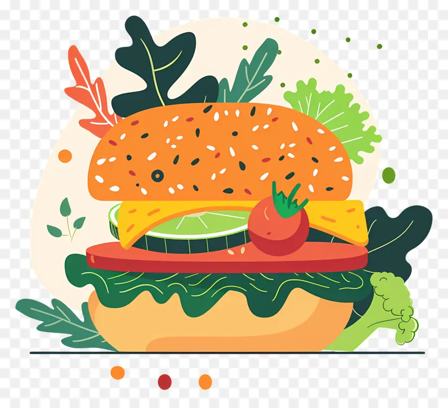 Burger Végétarien，Hamburger PNG