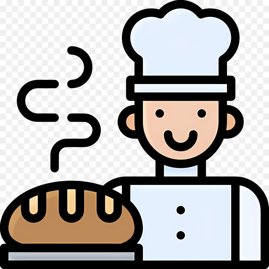 Cuisinier，Chef Avec Du Pain PNG