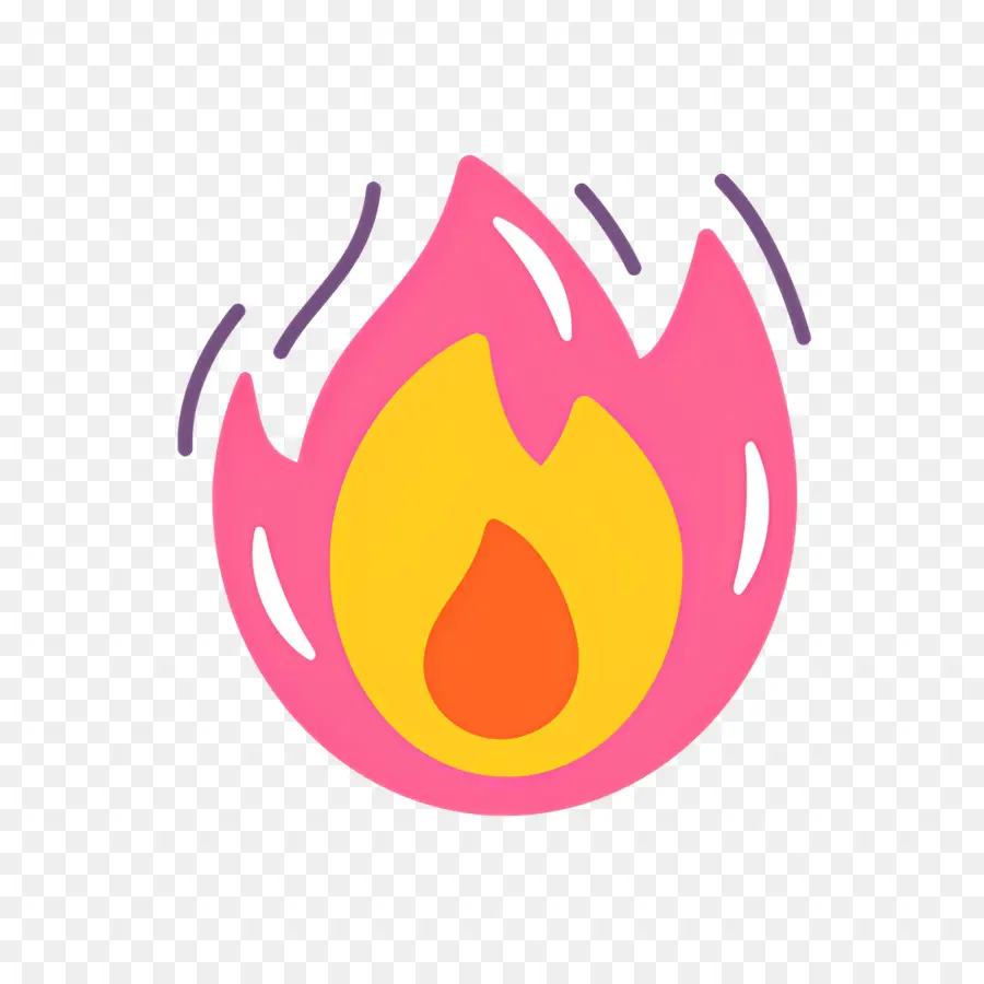 Emoji De Feu，Flamme Rose PNG