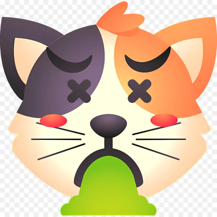 Chat Emoji，Chat Malade PNG