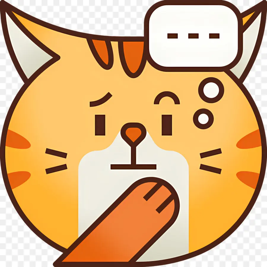 Chat Emoji，Chat Qui Pense PNG