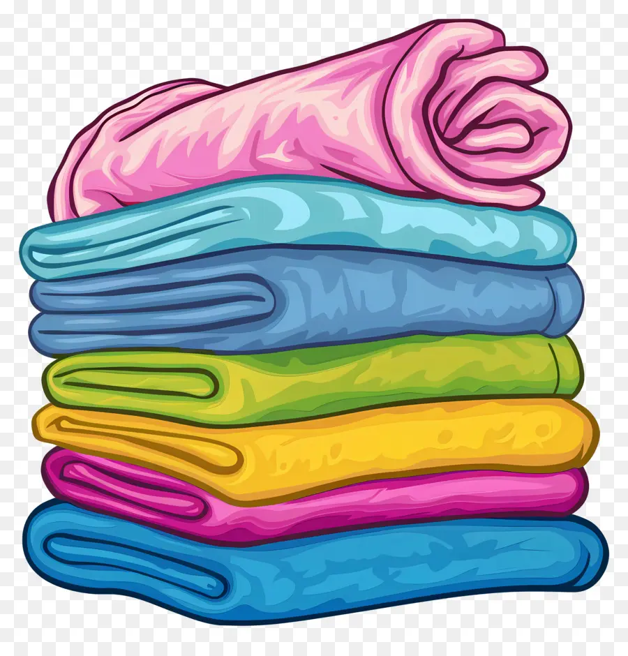 Pile De Serviettes，Serviettes Pliées PNG