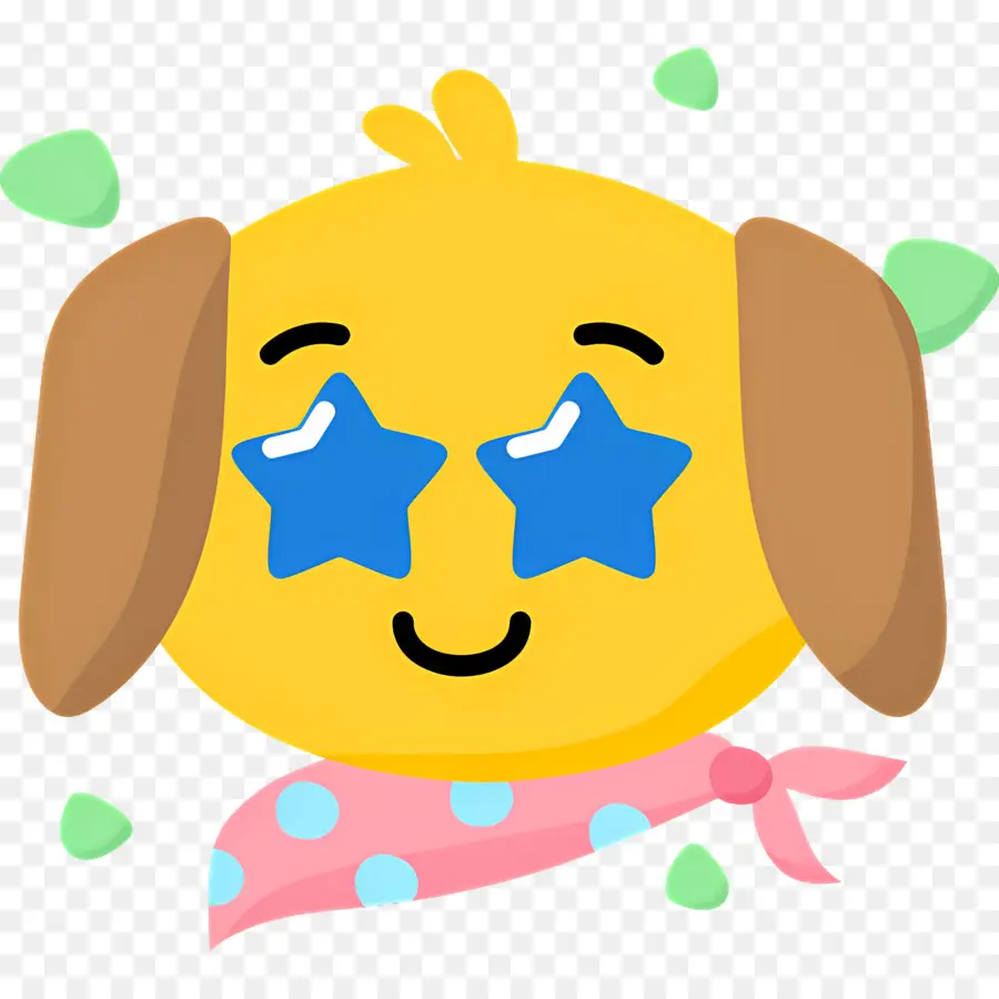 Emoji De Chien，Chien Aux Yeux étoilés PNG