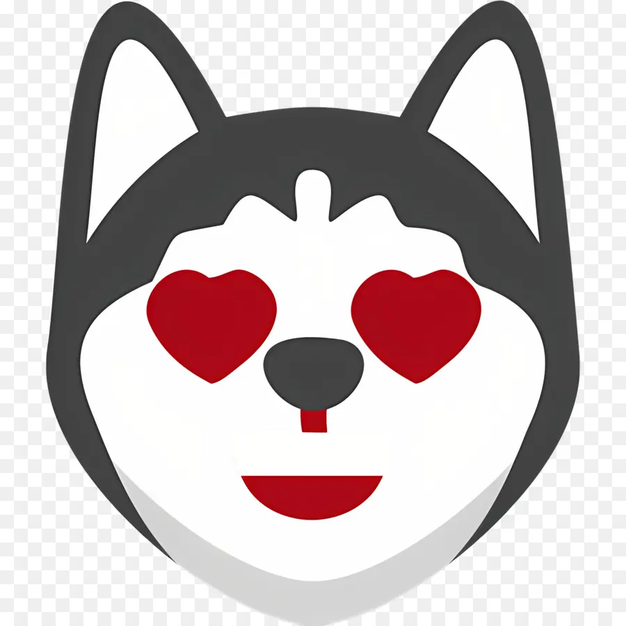 Emoji De Chien，Chien Aux Yeux De Coeur PNG