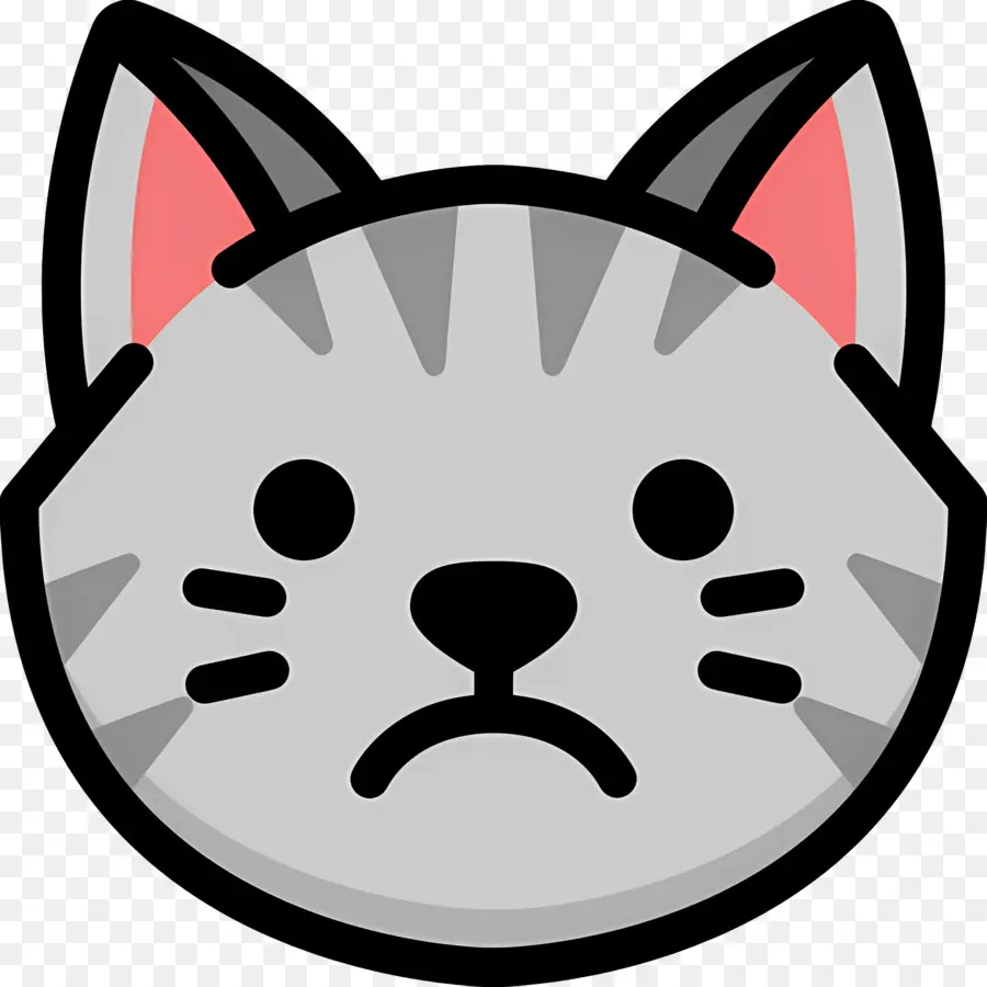 Chat Emoji，Chat Gris En Colère PNG