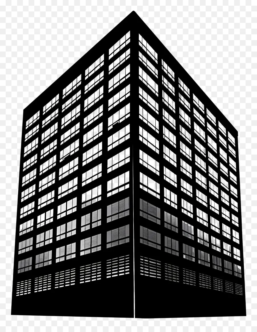 Silhouette D'un Grand Bâtiment，Bâtiment Noir PNG