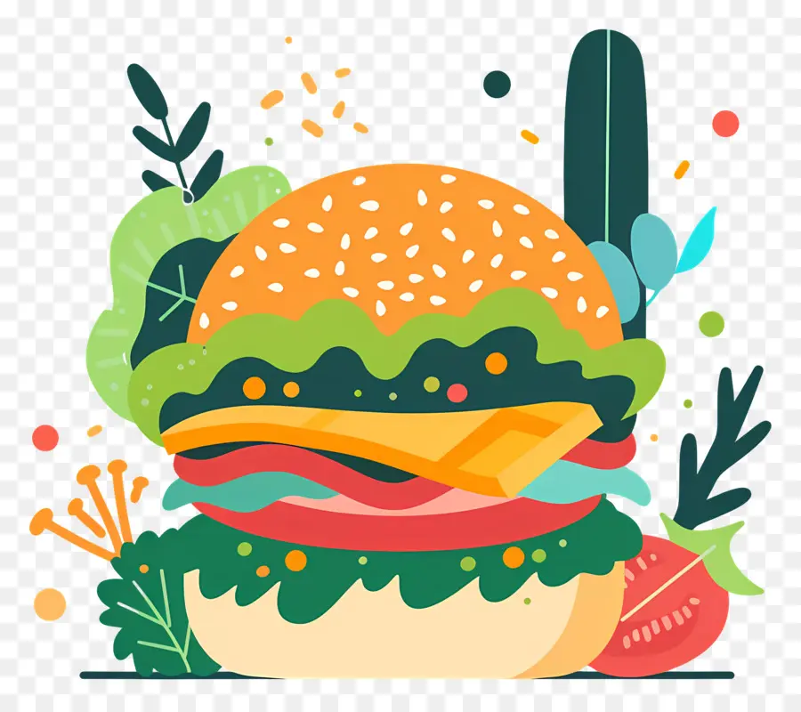 Burger Végétarien，Hamburger PNG