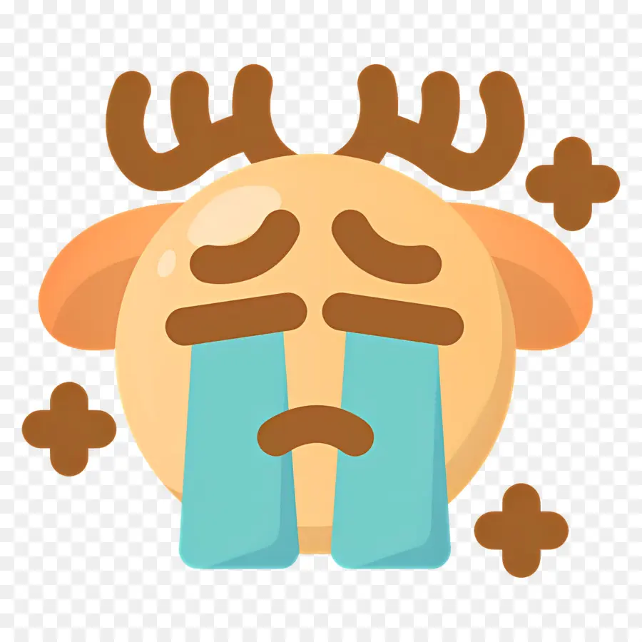 Emoji Qui Pleure，Emoji De Cerf Qui Pleure PNG