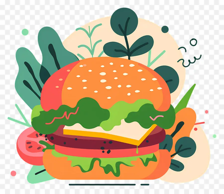 Burger Végétarien，Hamburger PNG