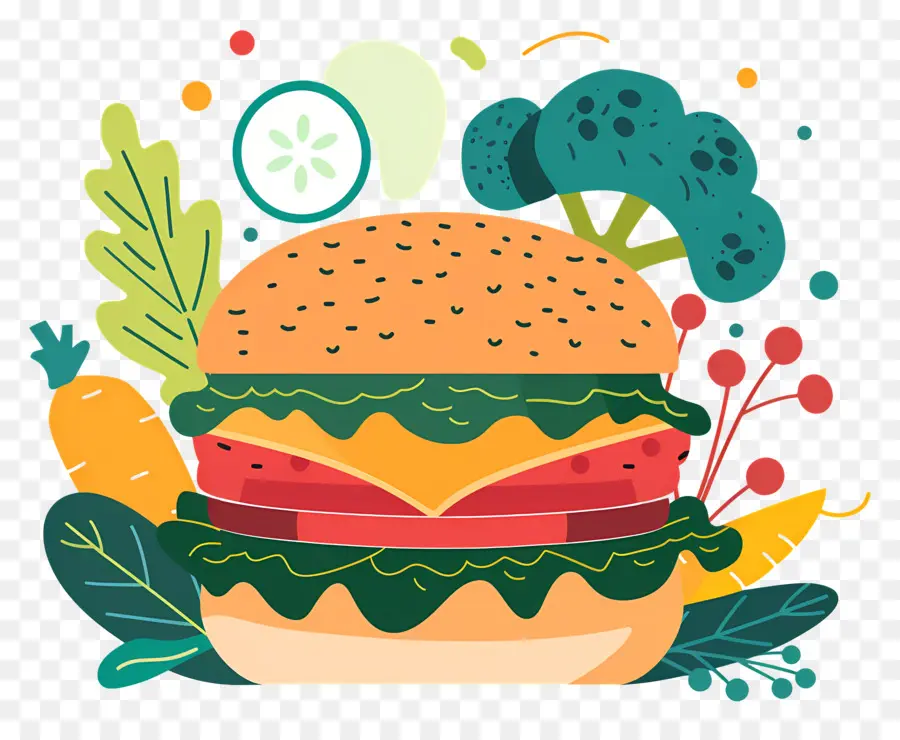 Burger Végétarien，Hamburger PNG