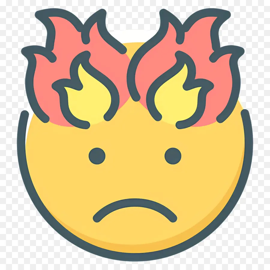 Emoji De Feu，Visage Enflammé PNG